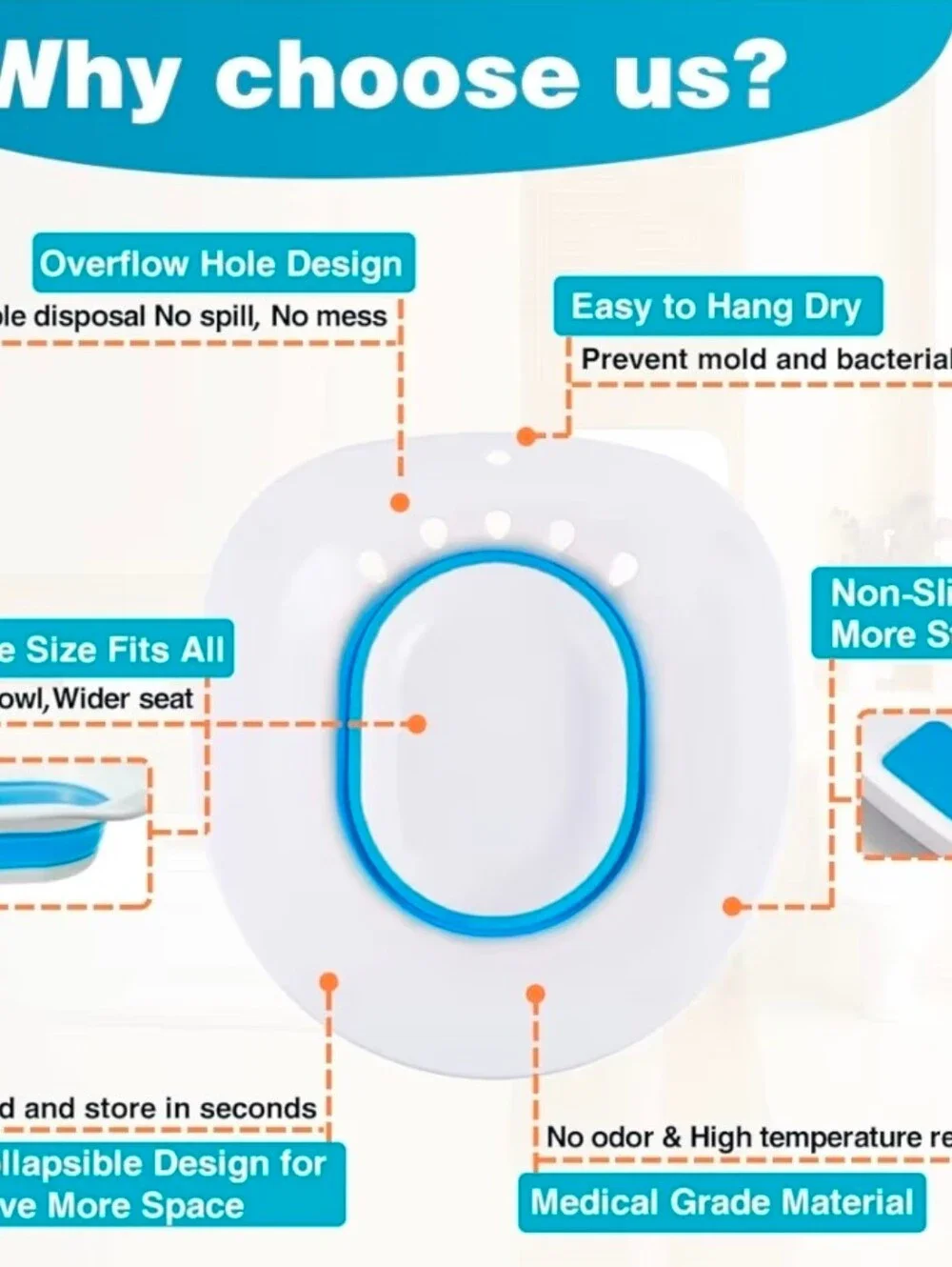 New Collapsible Sitz Bath for Toilet Seat